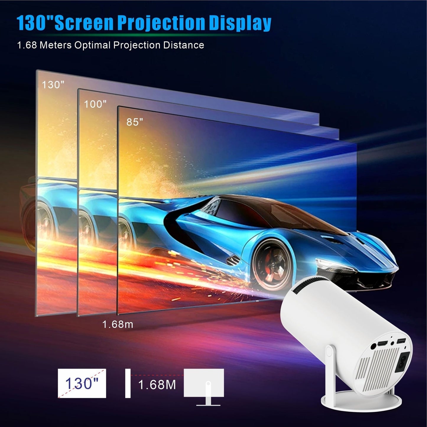 Portable Small Projector - Home Theater Entertainment