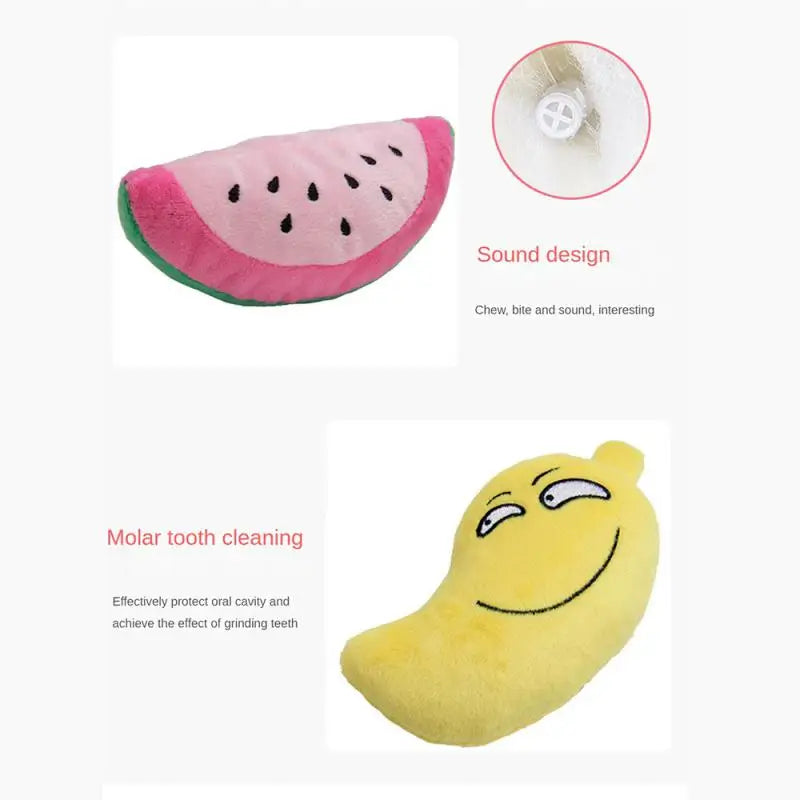 Squeaky Fruit Plush Toys For Dogs