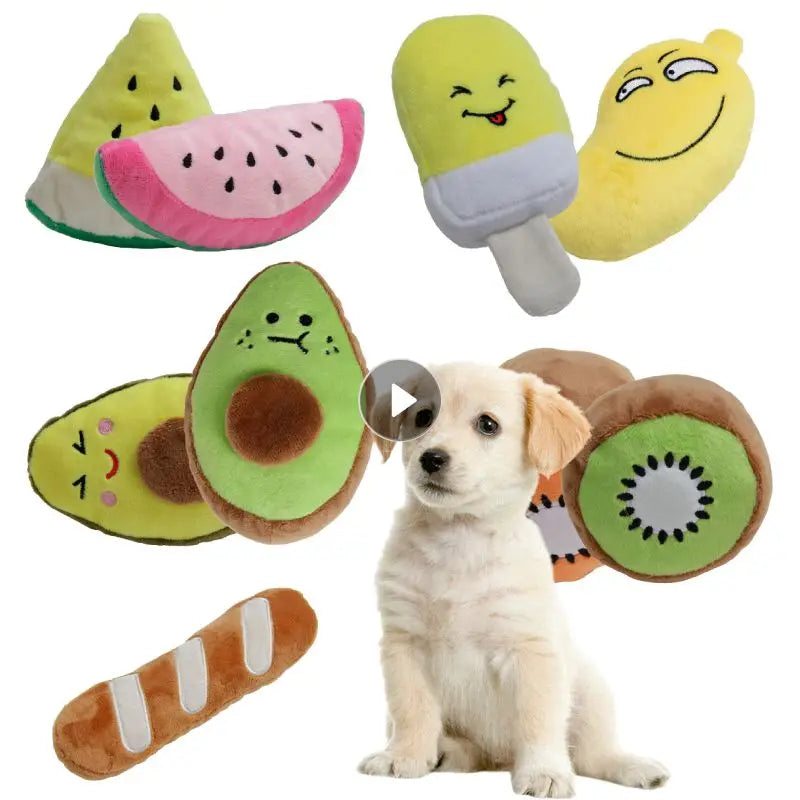 Squeaky Fruit Plush Toys For Dogs